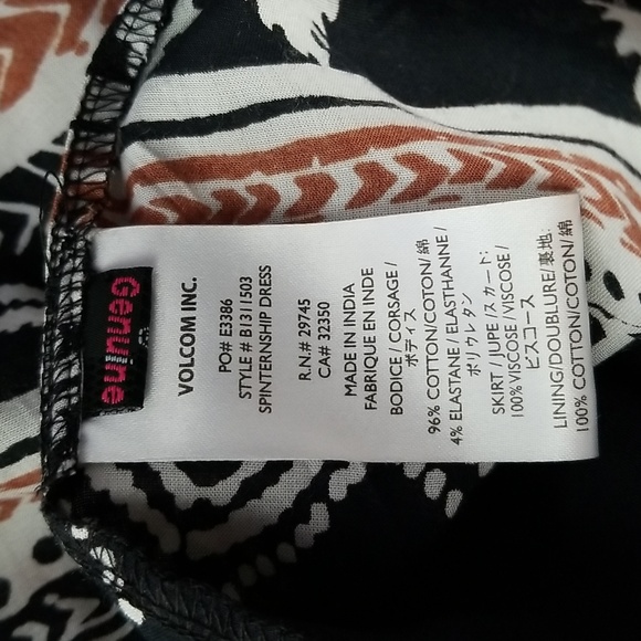NWT Volcom Spinternship Dress Cotton Strapless Size S - Picture 10 of 11